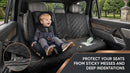 Back Seat Cover 60/40 Split Bench for Cars Trucks SUVs - Waterproof Easy Cleanup Car Seat Protector Great for Messy Kids and Drooling Pet Dogs(Black)-3