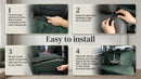 Back Seat Cover 60/40 Split Bench for Cars Trucks SUVs - Waterproof Easy Cleanup Car Seat Protector Great for Messy Kids and Drooling Pet Dogs(Black)-2