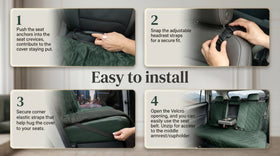 Back Seat Cover 60/40 Split Bench for Cars Trucks SUVs - Waterproof Easy Cleanup Car Seat Protector Great for Messy Kids and Drooling Pet Dogs(Black) - 0