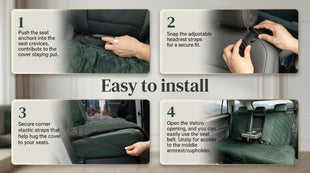 Back Seat Cover 60/40 Split Bench for Cars Trucks SUVs - Waterproof Easy Cleanup Car Seat Protector Great for Messy Kids and Drooling Pet Dogs(Black)