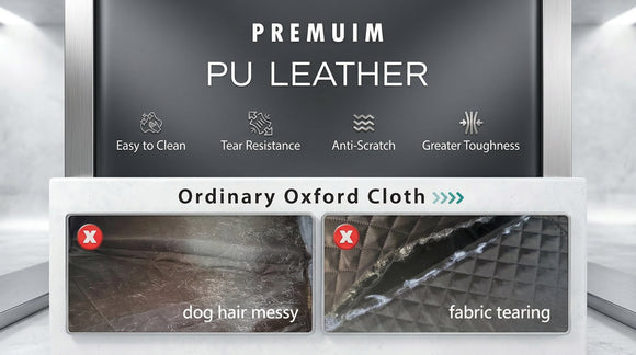 Back Seat Extender for Dogs Upgraded Anti-Scratch PU Leather Hard Bottom Dog Car Seat Cover for Back Seat Backseat Extender for Dogs Waterproof Dog Hammock for Car SUV Small Truck Black
