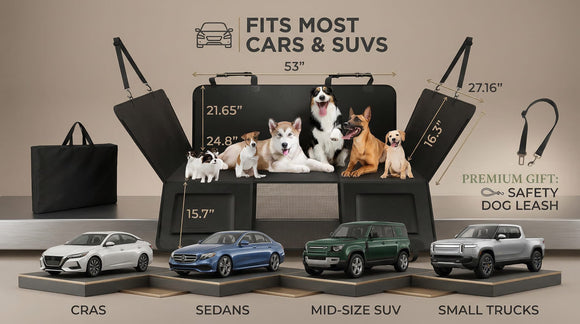 Back Seat Extender for Dogs Upgraded Anti-Scratch PU Leather Hard Bottom Dog Car Seat Cover for Back Seat Backseat Extender for Dogs Waterproof Dog Hammock for Car SUV Small Truck Black