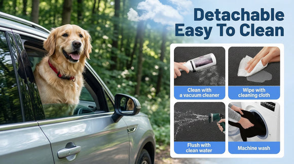 Back Seat Cover for Dogs Dog Car Seat Cover for Back Seat with Hard Bottom Waterproof Dog Hammock for Car with Mesh Window & Pocket Pet Rear Seat Cover Protector Holds 400lbs for Car SUV