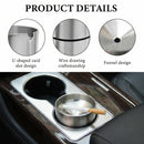 Car Ashtray with Lid Stainless Steel Durable Smokeless Smell Proof Ash Tray for Car Cup Detachable Portable Windproof Extinguished Butt Bucket Ash Tray for Vehicle Home Office (Silver Large)-3