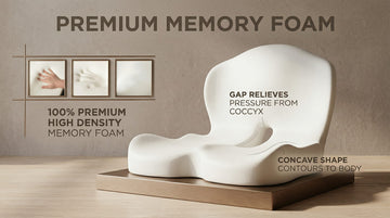 Seat Cushion Memory Foam Pads for Truck Driver Office Chair Cushion Home Chair Cushion Car Non Slip Pad Sitting Ergonomic Cushions for Office Workers Car Drivers (Dark Grey)