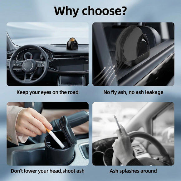 Car Ashtray Car Accessories Ashtray for Car Portable Ashtray LED Light Car Ashtray with Lid Mini Smell Proof Car Door Ashtray Self-Adhesive Car Ashtray Suitable for Most Cars Suvs and Trucks