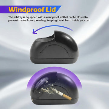 Car Ashtray Car Accessories Ashtray for Car Portable Ashtray LED Light Car Ashtray with Lid Mini Smell Proof Car Door Ashtray Self-Adhesive Car Ashtray Suitable for Most Cars Suvs and Trucks - 0