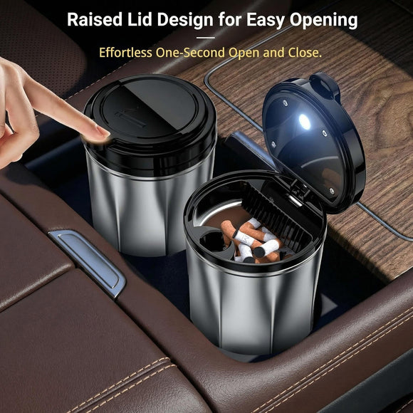 Car Ashtray Smokeless Ashtray with Lid Car Ashtrays for Cup Holder Smell Proof Fashionable Coffee Cup Design Detachable & Easy to Clean Great for Cars Office Home
