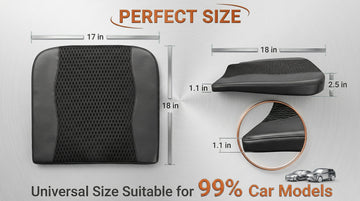 Car Seat Cushion Comfort Memory Foam Car Cushions for Driving - Sciatica & Lower Back Pain Relief Driver Seat Pillow for Auto Office Chair Wheelchair - 4D Mesh Black - 0