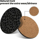 Car Coasters for Cup Holders 2 Pack Absorbent Ceramics Anti Slip Universal 2.56 Inch Car Cup Coaster for Women Men Car Interior Accessories - Black Leopard Cheetah Print-7