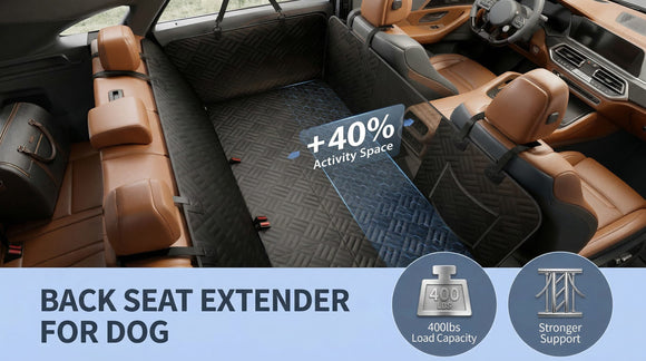 Dog Car Seat Cover for Back Seat Hard Bottom Back Seat Extender for Dogs Holds 400lbs 600D Heavy Duty Scratch-Proof Waterproof Dog Hammock for Car SUV
