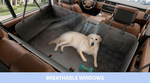 Dog Car Seat Cover for Back Seat Hard Bottom Back Seat Extender for Dogs Holds 400lbs 600D Heavy Duty Scratch-Proof Waterproof Dog Hammock for Car SUV