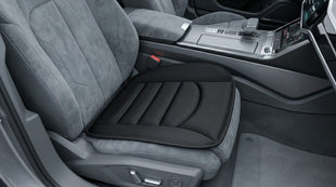 Memory Foam Car Seat Cushion with Breathable Fabric & Non-Slip Gel Universal Fit for Car Truck Office Home 19.6x18x1.2 Black