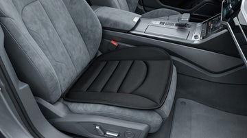 Memory Foam Car Seat Cushion with Breathable Fabric & Non-Slip Gel Universal Fit for Car Truck Office Home 19.6x18x1.2 Black