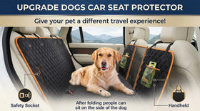 Hard Bottom Holds 420LBS Dog Car Seat Cover for Back Seat Back Seat Extender for Dogs Back Seat Extender for Car Travel Bed with Mesh Window and Storage Pocket SUV Truck - 0