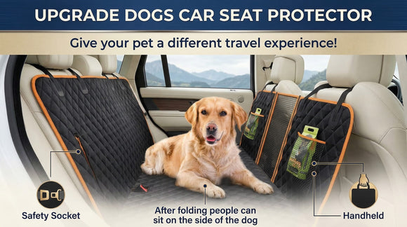 Hard Bottom Holds 420LBS Dog Car Seat Cover for Back Seat Back Seat Extender for Dogs Back Seat Extender for Car Travel Bed with Mesh Window and Storage Pocket SUV Truck