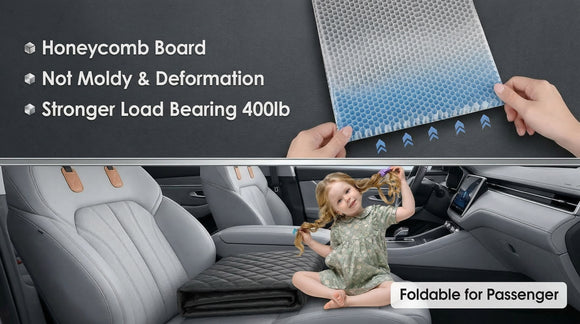 Back Seat Extender for Dogs with Hard Bottom/Large Space Waterproof Dog Car Seat Cover Holds 400lbs Sturdy Nonslip Pet Backseat Hammock for Cars/SUV