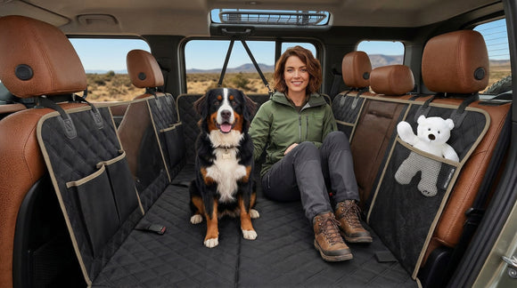 Back Seat Extender for Dogs with Hard Bottom/Large Space Waterproof Dog Car Seat Cover Holds 400lbs Sturdy Nonslip Pet Backseat Hammock for Cars/SUV