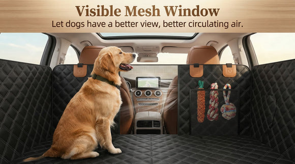 Back Seat Extender for Dogs with Hard Bottom/Large Space Waterproof Dog Car Seat Cover Holds 400lbs Sturdy Nonslip Pet Backseat Hammock for Cars/SUV