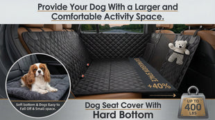 Back Seat Extender for Dogs with Hard Bottom/Large Space Waterproof Dog Car Seat Cover Holds 400lbs Sturdy Nonslip Pet Backseat Hammock for Cars/SUV