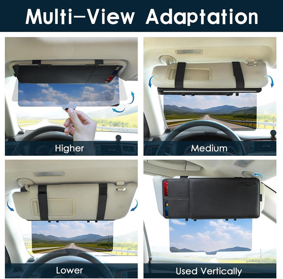 Sun Visor Extender for Car with Registration Holder Adjustable Car Visor Extender Sun Blocker with Registration and Insurance Holder Polarized Anti-Glare Visor Extension