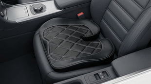 Leather Car Seat Cushion for Driving Relieves Tailbone & Thigh Pain Ergonomic Dual Memory Foam Seat Cushion for Car Raised Back for Wider Vision Rub-Resistant & Easy-to-Clean Cover Non-Slip