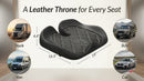 Leather Car Seat Cushion for Driving Relieves Tailbone & Thigh Pain Ergonomic Dual Memory Foam Seat Cushion for Car Raised Back for Wider Vision Rub-Resistant & Easy-to-Clean Cover Non-Slip-5