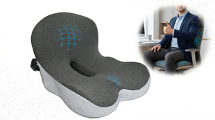 Memory Foam Seat Cushion Office Chair Cushion with Lumbar Support for Back Pressure Relief Car Seat Cushion with Adjustable Strap Sciatica Pad Cushions for Car Truck Desk Gaming Chair