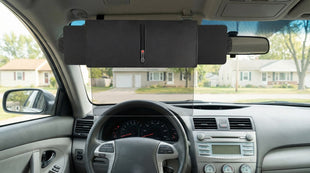 Polarized Sun Visor for Car with Zipper Slider Upgraded UV400 Sun Visor Extension with PC Lens and 2 Side Sunshade Anti-Glare Visor for Safe Driving UV-Filtering/Protection (Zipper Slider)