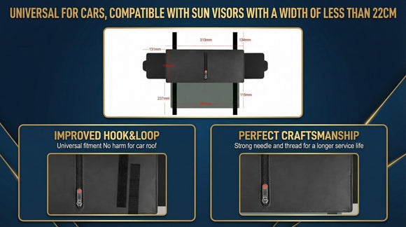 Polarized Sun Visor for Car with Zipper Slider Upgraded UV400 Sun Visor Extension with PC Lens and 2 Side Sunshade Anti-Glare Visor for Safe Driving UV-Filtering/Protection (Zipper Slider)