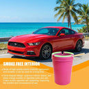 Car Ashtray 2PCS Glow In The Dark Smokeless Self-Extinguishing Vehicle Cigarette Trash Can Smellproof Portable Automotive Ash Holder Organizer Universal for Truck Home Office (Pink)-3