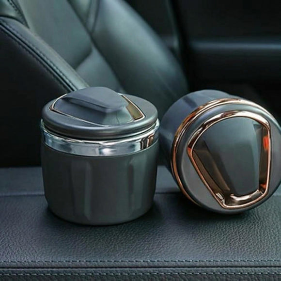 Car Ashtray Exclusive for 1 3 5 7 Series and X1 X3 X5 X6 with LED Light and Lid Silver