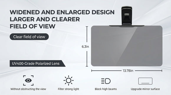Polarized Sun Visor Extender for Car Visor Extender Sun Blocker Visor Attachment Sunvisor Extension for Car UV400 Grade Block Glare UV Stray Ray
