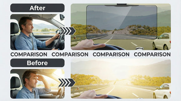 Polarized Sun Visor Extender for Car Visor Extender Sun Blocker Visor Attachment Sunvisor Extension for Car UV400 Grade Block Glare UV Stray Ray