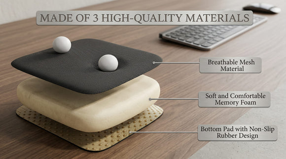 Car Seat Cushion Pad with 1.2inch Comfort Seat Protector for Car Driver Seat Office Chair Home Use Memory Foam Seat Cushion with Non Slip Bottom