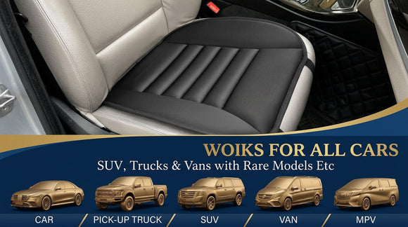 Car Seat Cushion Pad with 1.2inch Comfort Seat Protector for Car Driver Seat Office Chair Home Use Memory Foam Seat Cushion with Non Slip Bottom