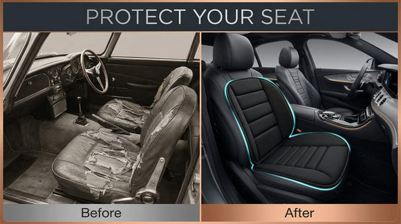 Car Seat Cushion and Lumbar Support Pillow 1.2 Thick Memory Foam Desk Chair Cushion Back Support for Automotive Seat Driver Travel Leg and Back Pain Relief Washable Adjustable Black