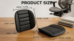 Car Seat Cushion and Lumbar Support Pillow 1.2 Thick Memory Foam Desk Chair Cushion Back Support for Automotive Seat Driver Travel Leg and Back Pain Relief Washable Adjustable Black