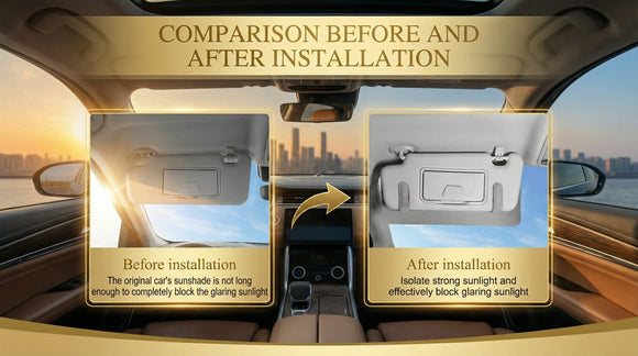 Car Sun Visor Extender Anti Glare Vehicle Sunvisor Extension Shade Attachment for Safe Driving Adjustable Auto Sunlight Blocker Accessories Universal for SUV Sedan Truck(Gray)