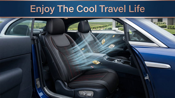 Cooling Car Seat Cushion Front Seat 12V&24V Cooling Seat Cover for Cars with 10 Fans Rapid Cooling with Automatic Start and Pause Seat Cushion (Black)