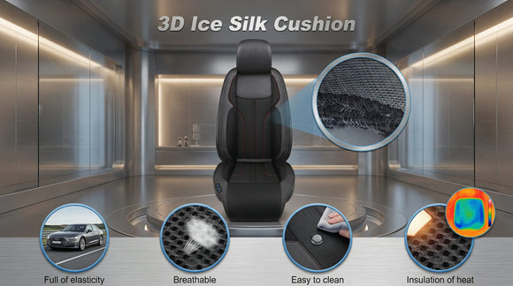 Cooling Car Seat Cushion Front Seat 12V&24V Cooling Seat Cover for Cars with 10 Fans Rapid Cooling with Automatic Start and Pause Seat Cushion (Black)