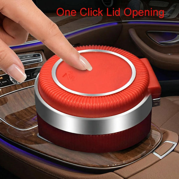 Ashtray with Lid 4 Inch x 2.7 Inch Red Stainless Steel Car Ashtray for Smoking in Car Office and Home (Red)