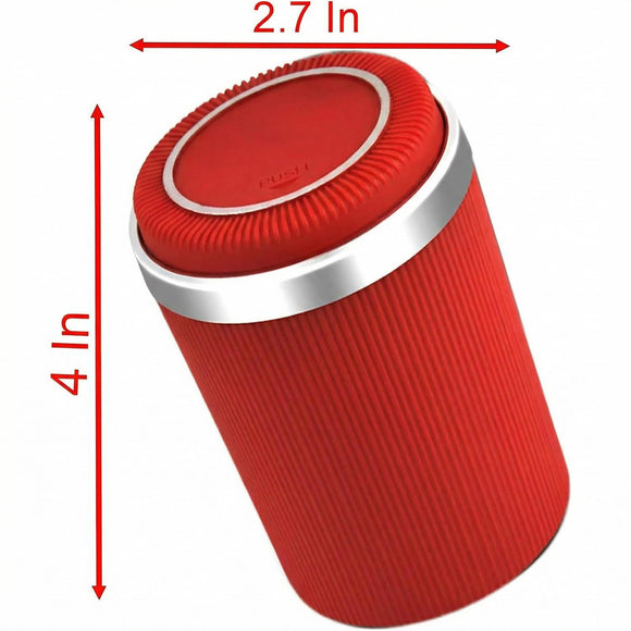 Ashtray with Lid 4 Inch x 2.7 Inch Red Stainless Steel Car Ashtray for Smoking in Car Office and Home (Red)