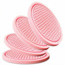 Car Cup Holder Coaster 4 Pack - Non Slip & Shockproof Flexible PVC Rubber Insert for Car/Truck/SUV/Van (2.75x0.2) Universal Fit Auto Cup Holders Accessories for Women and Man (Pink)-1