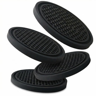 Car Cup Holder Coaster 4 Pack - Non Slip & Shockproof Flexible PVC Rubber Insert for Car/Truck/SUV/Van (2.75x0.2) Universal Fit Auto Cup Holders Accessories for Women and Man (Black)