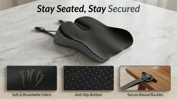 Ergonomic Wedge Car Seat Cushion with U-Shaped Design for Tailbone Back & Sciatica Pain Relief High-Density Memory Foam Seat Cushion for Car Raised Back for Wider Vision Anti-Slip Bottom