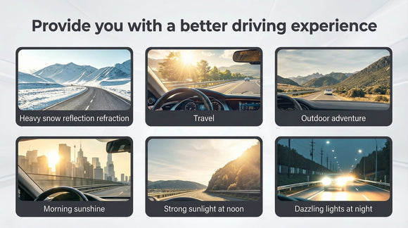 Sun Visor Extender for Car Enhanced UV400 Anti-Glare Adjustable Mount with PC Lens Universal Car Anti-UV Polarized Sun Visor Extender Attachment Anti-Snow Blind Ensure Safe Driving