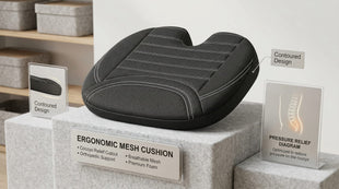 All-Season Car Seat Cushion for Comfortable & Safe Driving Breathable Seat Cushion for Car with Ventilated Channel & Mesh Cover Memory Foam for Sciatica Tailbone & Back Pain Relief Anti-Slip