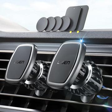 2 Pack Magnetic Phone Holder for Your Car Mount 6 Military Magnets Car Phone Holder Mount Vent Cell Phone Holdeer Mount Vent Cell Phone Holder (Black)