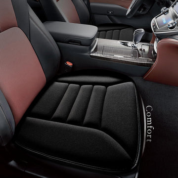 Car Seat Cushion with 1.2inch Comfort Memory Foam, Seat Cushion for Car and Office Chair (Black)